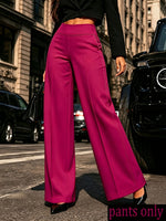 Elegant Wide Leg Pants High Grade Office Formal Straight Pants High Waist Hip Shaping Slim Fit Stylish Versatile Commuter Wear