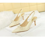 2026 Latest Light Luxury Style Women's Casual High Heel Sandals Summer Exquisite Pointed Shallow Mouth Fine Heel Modern Sandals