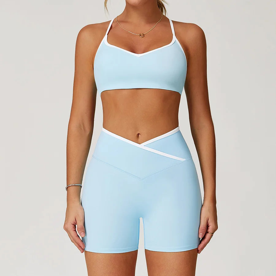 Sportswear Woman Gym Sports Bra Shorts Leggings 2 Piece Set Workout Naked Feeling Seamless Female Fitness Clothing Tracksuits
