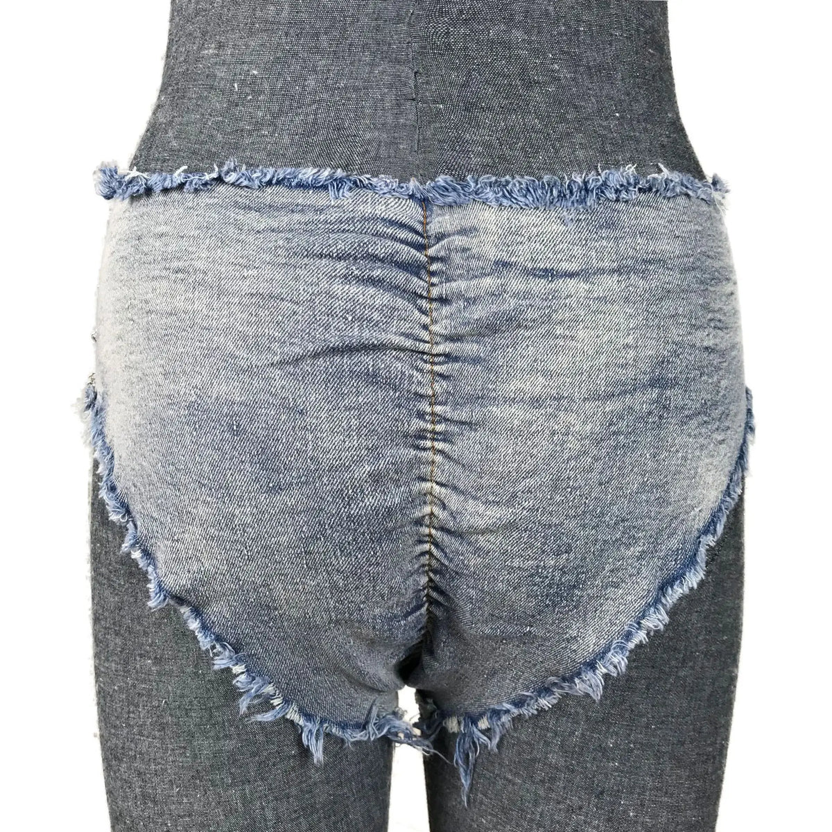 DEKA Women Denim Chain Bikini Set Jeans Cross Swimsuit Decoration High Waist Super Short Pants Swimwear Two-Pieces Bathing Suits