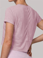 Quick Drying Pink Black Yoga T Shirts Women Short Sleeve O Neck Loose Fitness Tops Outdoor Lightweight Ruffles Short T-shirts