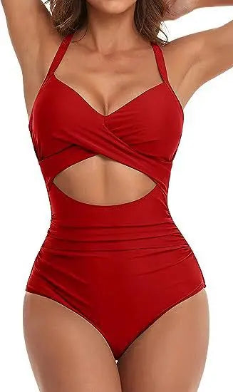 Leopard One Piece Swimsuit 2024 New Halter Push Up Swimwear Women Swimsuit Bathing Suit Beachwear Monokini Female Swimming Suits