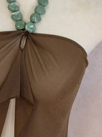 Sexy Coffee Bikini Set 2026 Women Luxury Pearls Strap Cover Up High Waist Short Two Piece Swimsuit Beach Bathing Suit Swimwear
