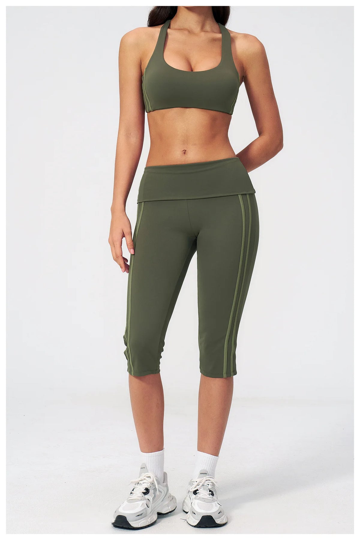 Summer Color Blocked Yoga Sets Women Slim Sports Bra High Waist Pants Fitness Suits Outwear Gym Running Push Up Workout Clothes