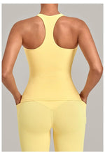 Women's Seamless Yoga Vest Sports Fitness Gym Beauty Back Top Nude Slim Fit Training Running Workout Vest