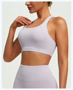 Solid Color Sports Bra Women Cross Back High Support Yoga Bra Sports Top Compression Training Gym Bras Fitness Underwear Woman