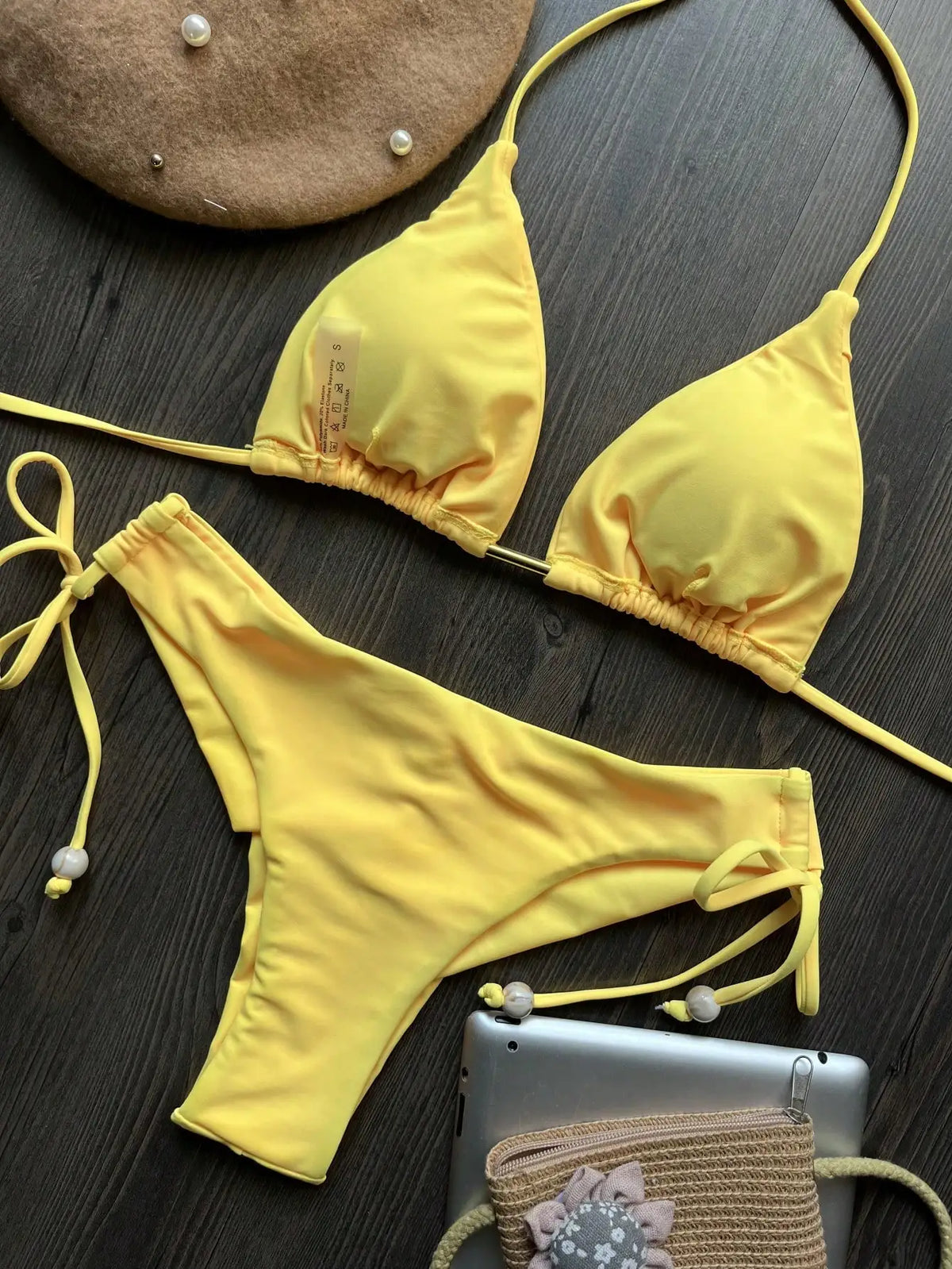 2026 Sexy Folds Bikini Set Solid Micro Bikinis Women Swimsuit Female Triangle Swimwear Beach Wear Bathing Suit