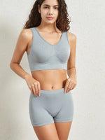 Women Seamless Bra Set Female Bra Tanks Low Waist Boyshorts Underwear Sexy Casual Sports Panties Lingerie Set S-5XL Intimates