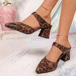 New Leopard Slippers Shoes Women Slides Sandals Female Footwear Slingbacks Mules Ladies High Heels 2026 Sandals Pumps Shoes