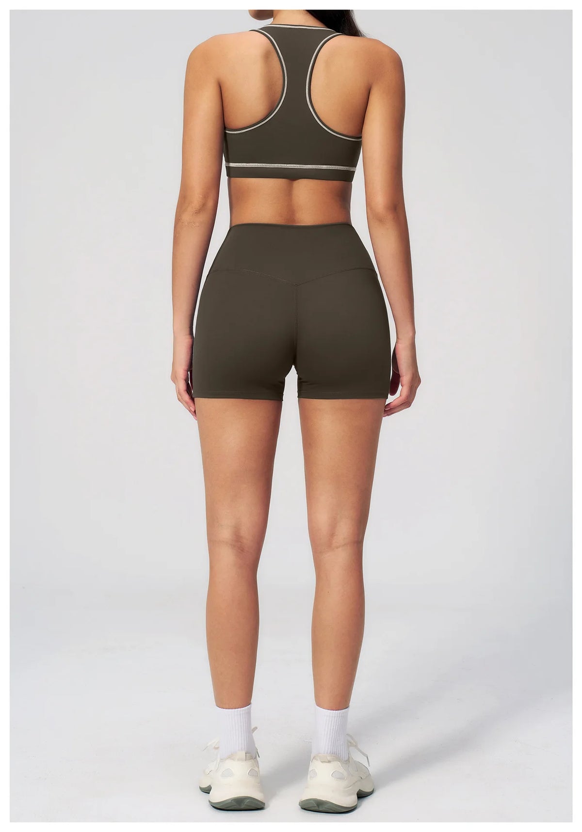 Summer New Color Contrast Yoga Set Women Tight I-shaped Back Sports Bra Versatile Fitness Suit High Waist Shorts Workout Clothes