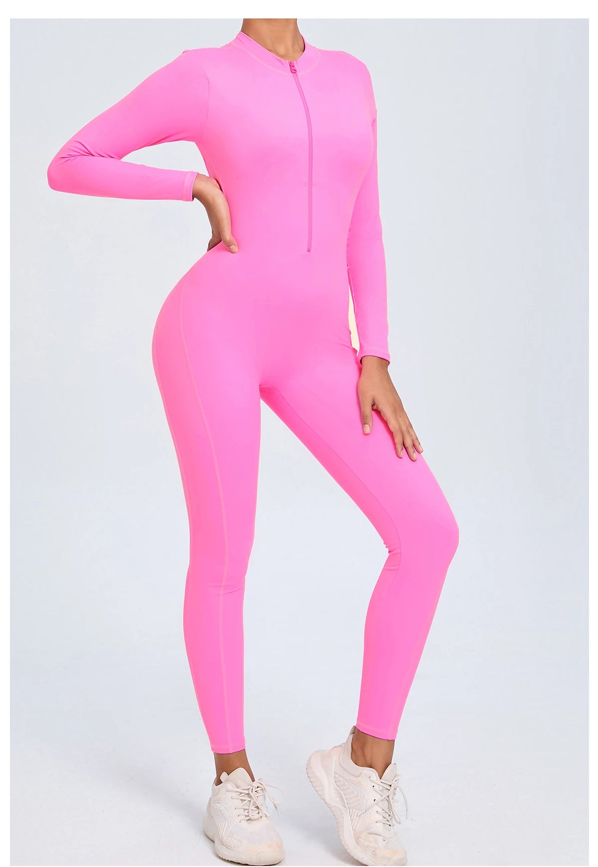 Women Sportwear Yoga Jumpsuit Zip Long Sleeve Back Open Outfit Fitness Tracksuit Tight One-piece Gym Overalls Sports Bodysuit