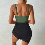 2026 Sexy Swimsuit One Piece V-neck Drawstring Swimwear Women Bathers Bathing Swimming Swim Suit Female Beachwear XXL