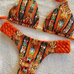 Fashion Print Halter Mini Thong High Cut Bikini Female Swimsuit Women Swimwear Two-pieces Bikini Set Bather Bathing Suit Swim