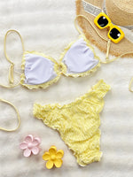 Light Blue Ruffled Edge Swimwear Sexy String Bikinis Sets Swimsuit Woman 2026 Ring Bathing Suit Holiday Brazilian Bikini Mujer