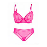 Sexy Ultra-Thin Fully Transparent Alluring Lingerie with Underwire, No Padding, Beautiful Back Bra, Hot Girl Push-Up Bra Set