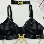 Toucheart Erotic Underwear Mesh See-through Patchwork Metal Chain Hot Girls Sexy Seductive Coquette Nightclub Party Dance Suit