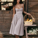 2024 Summer Sexy Spaghetti Strap Long Dresses Slim French Vintage Elegantes Style Suspender Party Dress Vestidos Robes Longues