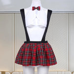 Toucheart Sexy Uniform Temptation Jumpsuit For Women Cosplay Mesh Plaid Perspective JK Sex Suit Mesh Patchwork Uniform Set New