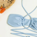 2023 3 Pieces Set Swimwear Women Sexy Lace Up Micro Bikini Set With Skirt Female Print Low Wais Swimsuit Beachwear Bathing Suit