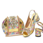 DoershowAfrican fashion Italian Shoes And Bag Sets For Evening Party With Stones SILVER Italian Handbags Match Bags! HFG1-1