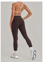 Women's Seamless Yoga Sets Sports Fitness Gym Sleeveless Vest Hip-lifting Slim Fit Pants Suits Running Training Workout Sets