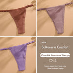 3Pcs/Set Cotton G-String Sexy Women Thong Adjustable Belt Seamless Panties Breathable Low Waist Lingerie Female Soft Solid Color