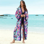 2026 Women Swimsuit Beach Cover Up dress Sleeve Kaftan Beach Tunic Long Pareos Bikinis Cover ups Summer Robe Plage Beachwear