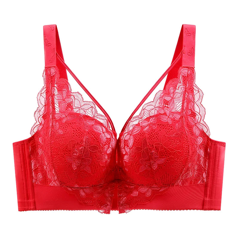 Coverage Lace Bras Plus Size Push Up Bra Sexy Lingerie Women FullWireless Brassiere C D E Cup Push Up Bras for women Bra 52CDE