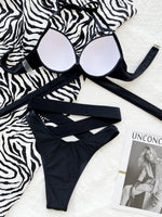 DEKA Sexy Solid Push Up Strapped Bikini Set Tied High Waist Thong Swimsuit Women Swimwear Beach Backless Bathing Suit