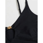 XS - L V Neck Tankini Cut Out Bikini Women Swimwear Female Swimsuit Two-pieces Bikini set Padded Bather Bathing Suit Swim V7839