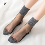 Summer Mesh Hosiery Sock Fashion Lace Short Socks Japanese Style Crystal Glass Socks for Women Sexy Middle Tube Socks