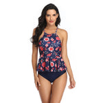 Summer Swimwear for Women Tankini Swimsuit Vintage Sunflower Print Bathing Suit 2XL Striped Beachwear Female Women's Swimwear