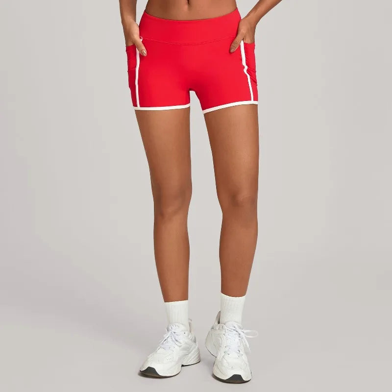 Women's High Waisted Yoga Shorts Slim Fit Hip Lifting Sports Pants Outdoor Running Fitness Gym Workout Shorts