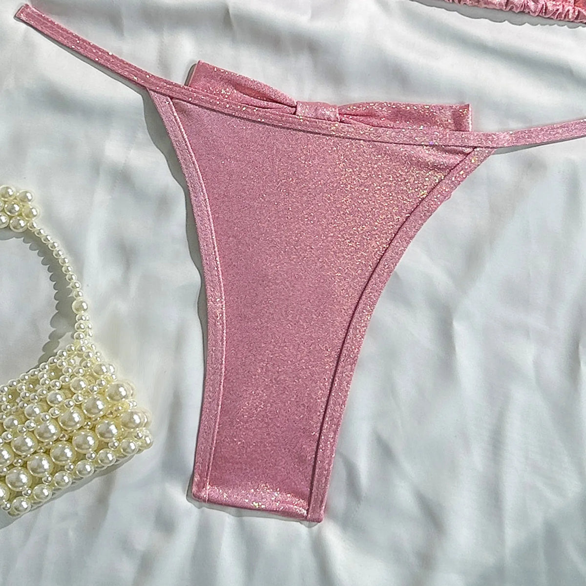 Shiny Blue Bikinis Sets 2026 Women Sexy Bandage Cross Push Up Bra Back Bow Triangle Swimsuit Beach Bathing Suit Micro Swimwear