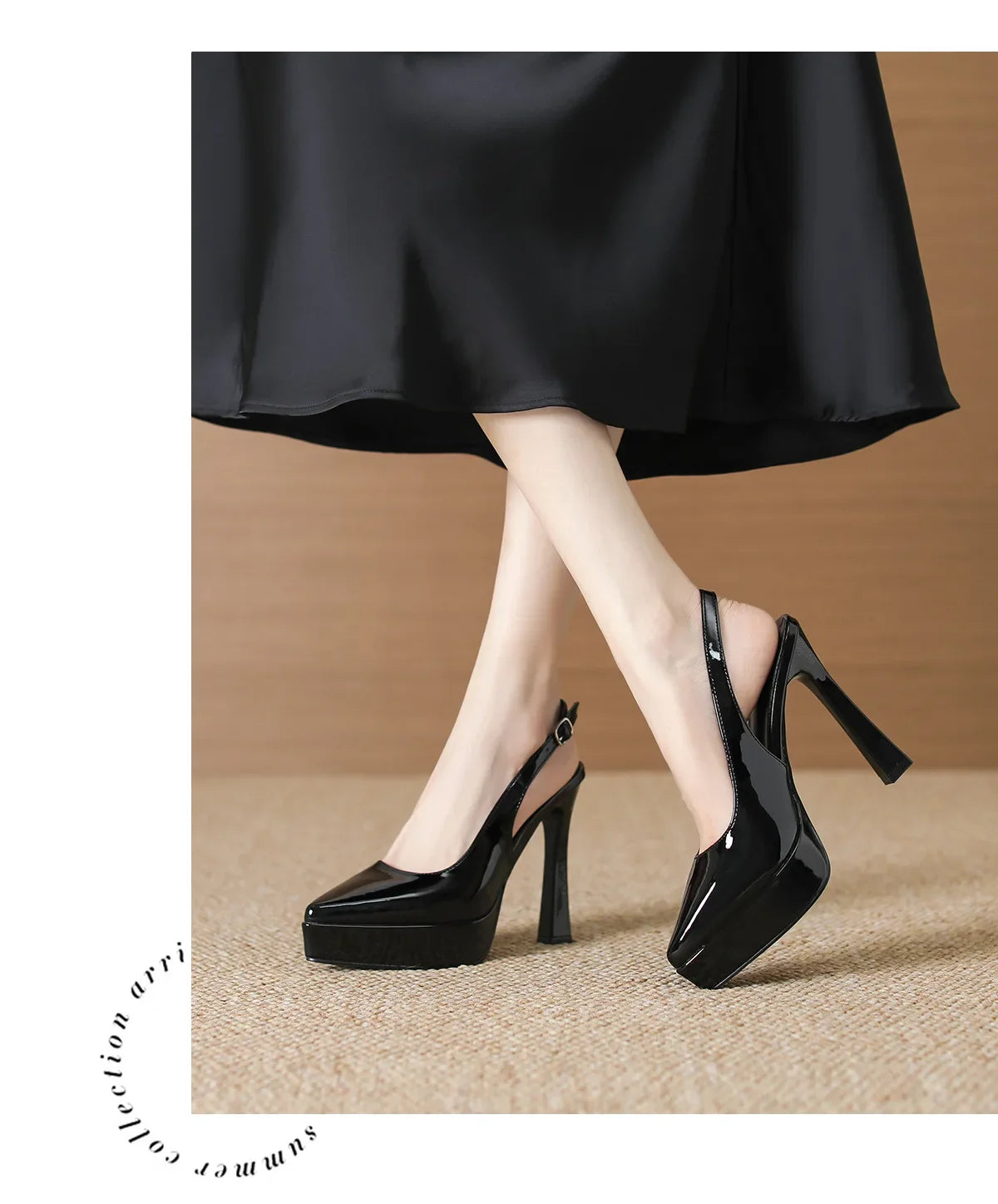 Baotou Slingbacks Sandals Women's Summer 2026 New Pointed Thin Heel High Heels for Ladies Waterproof Table Not Tired Foot Shoes