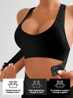 Women's Bra Single Pack, Lifting Anti-Sagging, Front & Back Adjustable Buckle, Wireless Removable Pads Seamless Wide Straps