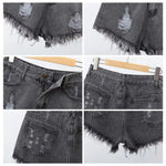 Summer Stretchy Hot Short Pants Women's High Waisted Cut Off Denim Shorts Ripped Distressed Frayed Hem Jeans Shorts