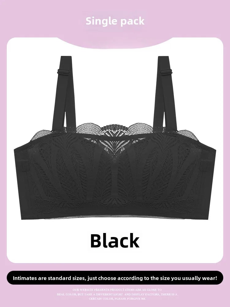MOYISU Strapless Bra Women with Large Breasts and Small Non-slip Pull-up Breast Anti-sag Summer Slim Bra