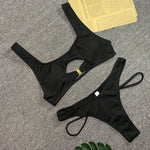 Micro Bikini 2022 Sexy Women Swimsuit Female Rib Bikini Set Push Up Women Swimwear Brazilian Biquini Cut Out Neon Bathing Suit