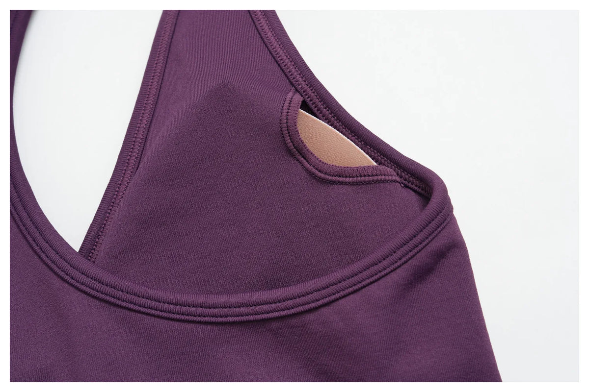 Seamless Gym Yoga Sets Women Breathable I-shaped Shock-absorbing Slim Sports Tank Top High Waist Shorts Training Fitness Suit