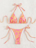 Sexy String Bikini 2024 Two Pieces Print Swimsuit Female Swimwear Women Thong Bikinis Set Bather Beachwear Bathing Suit Pool