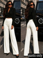 Elegant Wide Leg Pants High Grade Office Formal Straight Pants High Waist Hip Shaping Slim Fit Stylish Versatile Commuter Wear