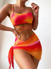 3 Pieces Ombre Lace Up Bikini Swimsuit & Beach Skirt Sexy Swimwear Women 2026 Bathing Swimming Swim Suit Female Summer Beachwear