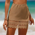 2026 Hollow Out Skirt Sarong Crochet Knitted Tunic Beach Cover Up Beach Wear Beachwear Female Women Cover-ups Beach Dress K8074