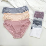 3Pcs/Set Women Lace Briefs Female Underpants Solid Color Pantys M-XL Soft Underwear Sexy Lingerie Intimates Cotton Panties