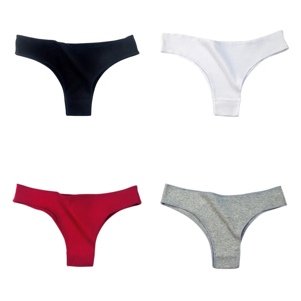 4Pcs/Set Cotton Panties Women Breathable Briefs Soild Underwear Female Underpants Low Waist Brazilian Panty Sexy Lingerie M-XL