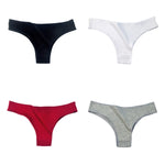 4Pcs/Set Cotton Panties Women Breathable Briefs Soild Underwear Female Underpants Low Waist Brazilian Panty Sexy Lingerie M-XL