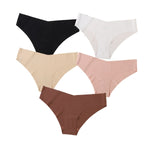 5Pcs/Set Women Panties Seamless Classic Briefs Female V-waist Underpants Soft Ice Silk Panties Sexy Lingerie Low-Rise Underwear