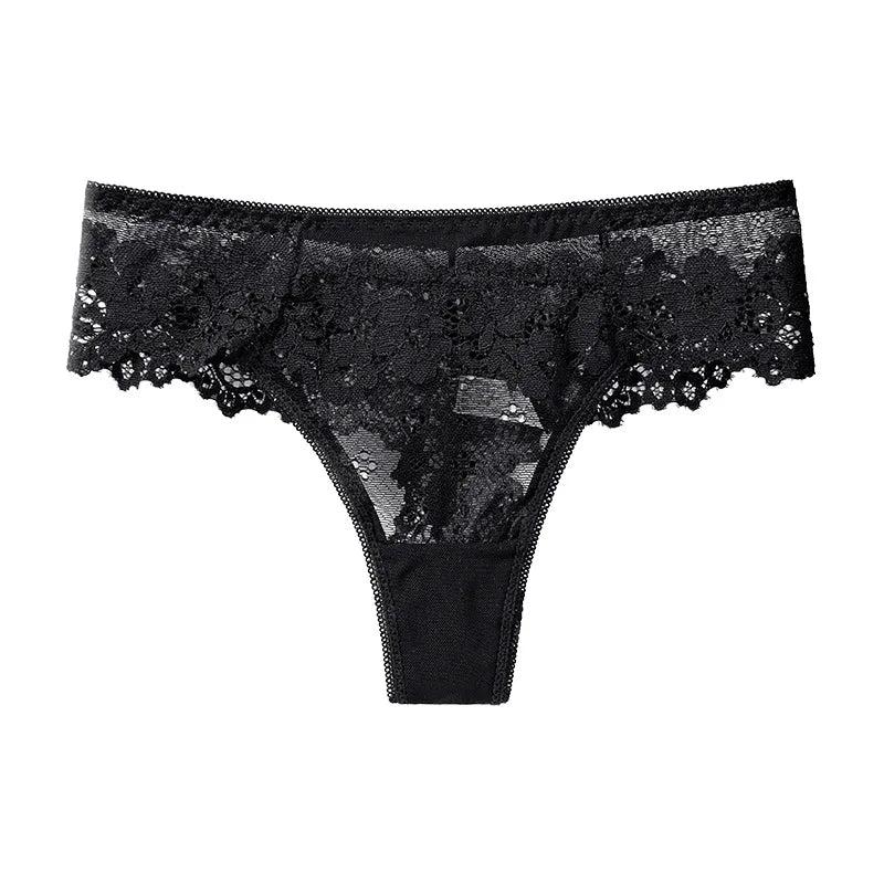Lace Sexy Girls G String Panties Women Briefs Transparent Thong Thin Hollow Out Underwear Female Low Waist Lingerie Size S-XL
