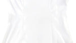 Ahagaga Eelgant Mini Dresses For Women Solid Long Flare Sleeves Turtleneck Sheath Satin Fashion Split Party Slim Fit Female Robe